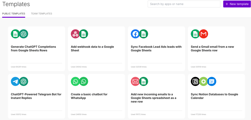 make.com template page